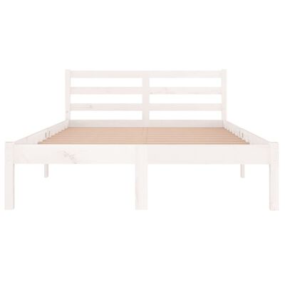 vidaXL Estrutura de cama 120x200 cm pinho maciço branco