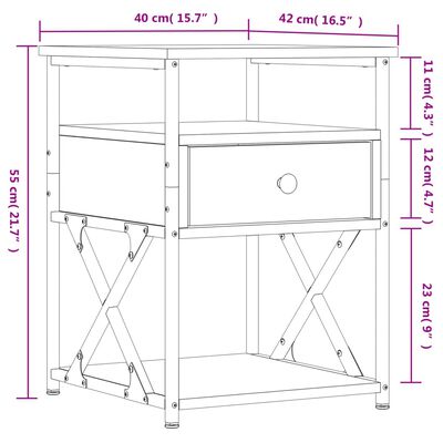 vidaXL Mesas de cabeceira 2 pcs derivados de madeira carvalho sonoma