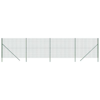 vidaXL Cerca de malha de arame 2x10 m aço galvanizado verde