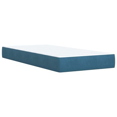 vidaXL Cama com molas/colchão 90x190 cm veludo azul-escuro