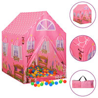 vidaXL Tenda de brincar infantil com 250 bolas 69x94x104 cm rosa