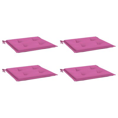 vidaXL Almofadões p/ cadeira 4pcs 50x50x3cm tecido rosa