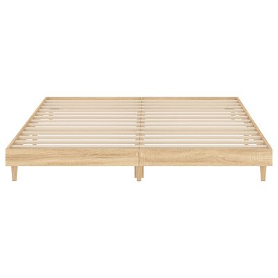 vidaXL Estrutura de cama 200x200 cm derivados madeira carvalho sonoma