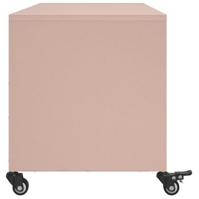 vidaXL Móvel de TV 100,5x39x43,5 cm aço rosa