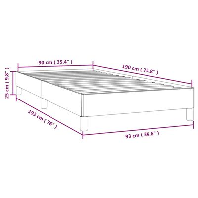 vidaXL Estrutura de cama 90x190 cm couro artificial cinzento