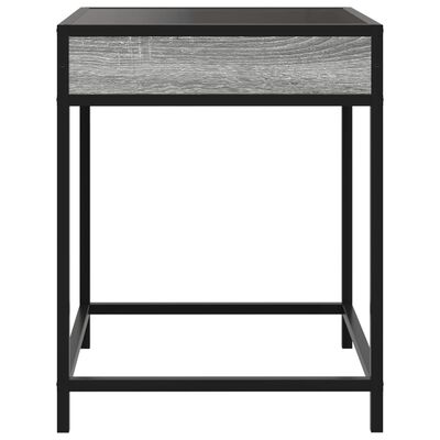 vidaXL Mesa de cabeceira c/ LED Infinity 40x40x51 cm cinzento sonoma