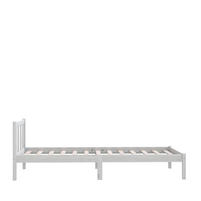 vidaXL Estrutura de cama solteiro 90x190 cm pinho maciço branco