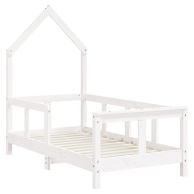 vidaXL Estrutura de cama infantil 70x140 cm pinho maciço branco