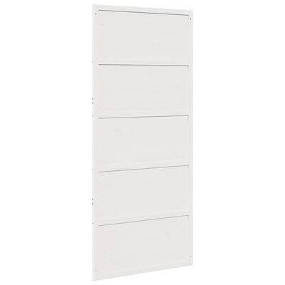 vidaXL Porta de celeiro 90x208 cm madeira de pinho maciça branco