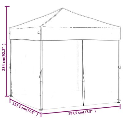 vidaXL Tenda para festas dobrável com paredes laterais 2x2 m vermelho