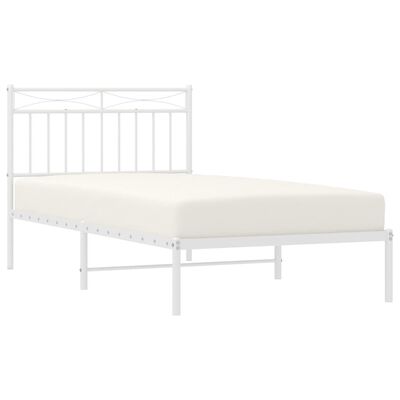 vidaXL Estrutura de cama com cabeceira 100x190 cm metal branco