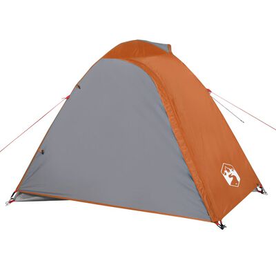 vidaXL Tenda de campismo p/ 2 pessoas tafetá 185T cinza/laranja