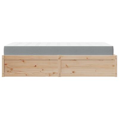 VidaXL Cama com colchão 90x190 cm madeira de pinho maciça