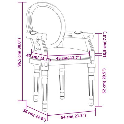 vidaXL Cadeira de jantar 54x56x96,5 cm linho