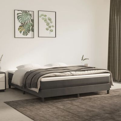 vidaXL Estrutura de cama 160x200 cm veludo cinzento-escuro