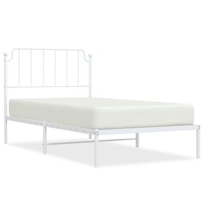 vidaXL Estrutura de cama com cabeceira 100x190 cm metal branco