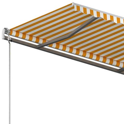 vidaXL Toldo retrátil manual independente 400x300 cm amarelo e branco