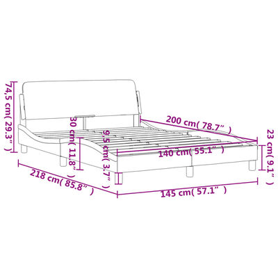 vidaXL Estrutura de cama c/ cabeceira 140x200 cm veludo verde-escuro