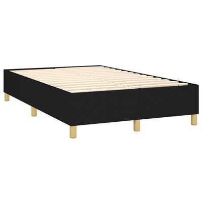 vidaXL Cama box spring c/ colchão e LED 120x200 cm tecido preto