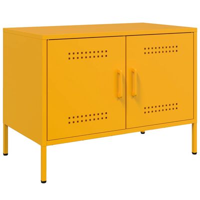 vidaXL Móvel de TV 68x39x50,5 cm aço amarelo mostarda