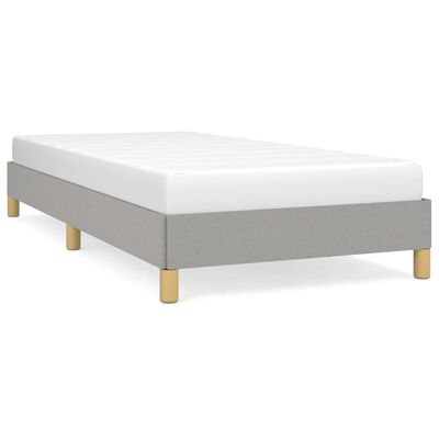 vidaXL Estrutura de cama 100x200 cm tecido cinza-claro