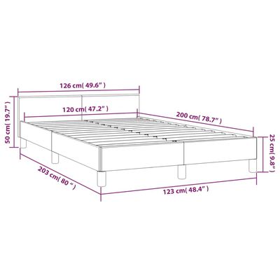 vidaXL Estrutura de cama c/ cabeceira couro artificial 120x200cm creme