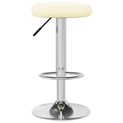 vidaXL Bancos de bar 2 pcs couro artificial cor creme