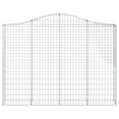 vidaXL Cestos gabião arqueados 3pcs 200x30x140/160cm ferro galvanizado