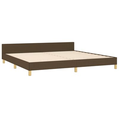 vidaXL Estrutura de cama sem colchão 200x200 cm tecido castanho-escuro