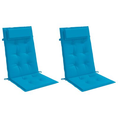 vidaXL Almofadões cadeira encosto alto 2 pcs tecido oxford azul-claro