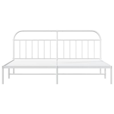 vidaXL Estrutura de cama com cabeceira 193x203 cm metal branco