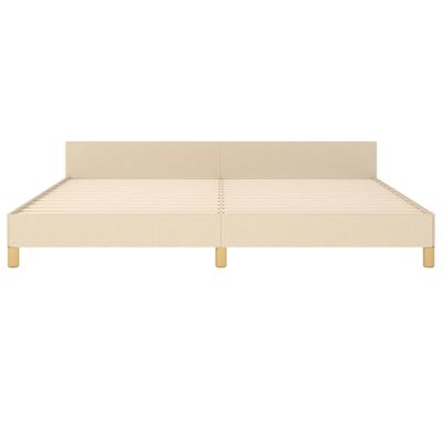 vidaXL Estrutura de cama sem colchão 200x200 cm tecido cor creme