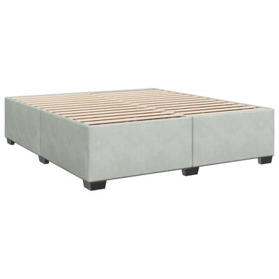 vidaXL Cama com molas/colchão 200x200 cm veludo cinzento-claro