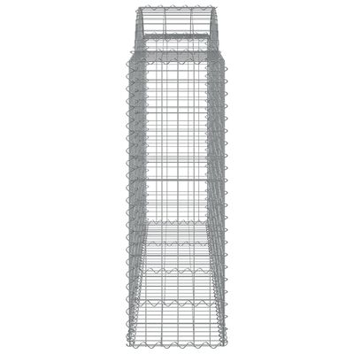 vidaXL Cestos gabião arqueados 4pcs 200x50x120/140cm ferro galvanizado