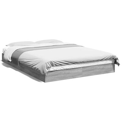 vidaXL Estrutura de cama 120x200 cm derivados de madeira cinza sonoma