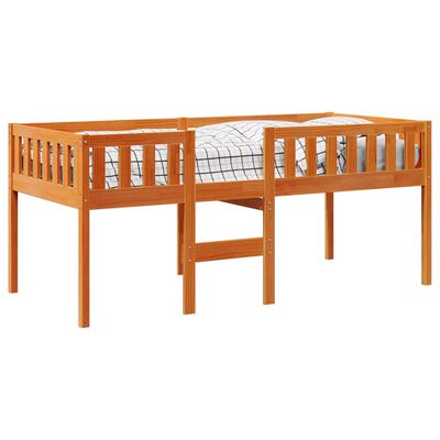 vidaXL Cama de criança sem colchão 75x190 cm pinho maciço castanho-mel