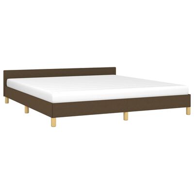 vidaXL Estrutura de cama sem colchão 160x200 cm tecido castanho-escuro