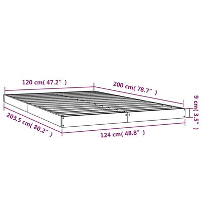 vidaXL Estrutura de cama 120x200 cm madeira de pinho maciça branco2