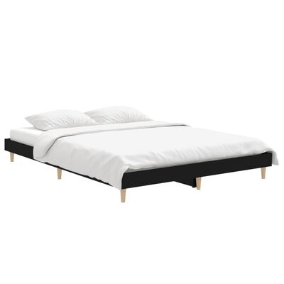 vidaXL Estrutura de cama 135x190 cm derivados de madeira preto