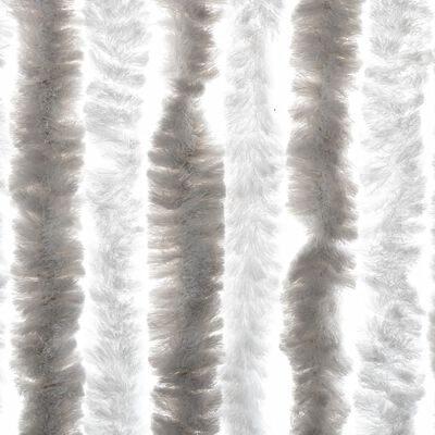 vidaXL Cortina anti-insetos 56x185 cm chenille cinzento e branco