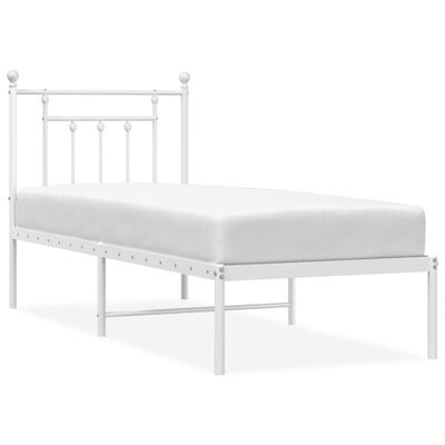 vidaXL Estrutura de cama sem colchão com cabeceira 75x190 cm branco