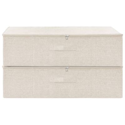 vidaXL Caixas de arrumação 2 pcs tecido 70x40x18 cm cor creme