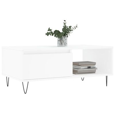 vidaXL Mesa de centro 90x50x36,5 cm derivados de madeira branco