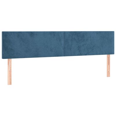 vidaXL Cabeceira de cama c/ luzes LED veludo 180x5x78/88cm azul-escuro