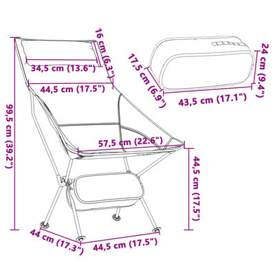 vidaXL Cadeiras campismo dobráveis 2 pcs tecido oxford/alumínio preto