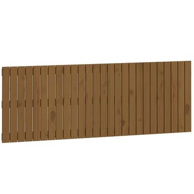 vidaXL Cabeceira de parede 166x3x60 cm pinho maciço castanho-mel