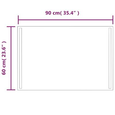 vidaXL Espelho de casa de banho com luzes LED 60x90 cm