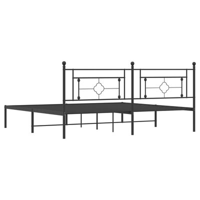 vidaXL Estrutura de cama com cabeceira 200x200 cm metal preto