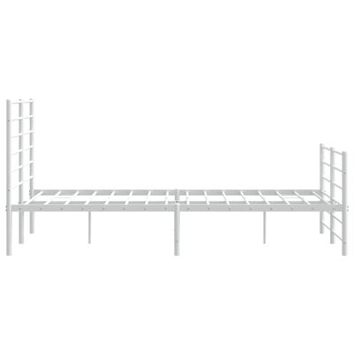 vidaXL Estrutura de cama com cabeceira e pés 140x190 cm metal branco