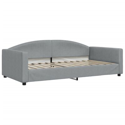 vidaXL Sofá-cama c/ gavetão e colchões 100x200cm tecido cinzento-claro